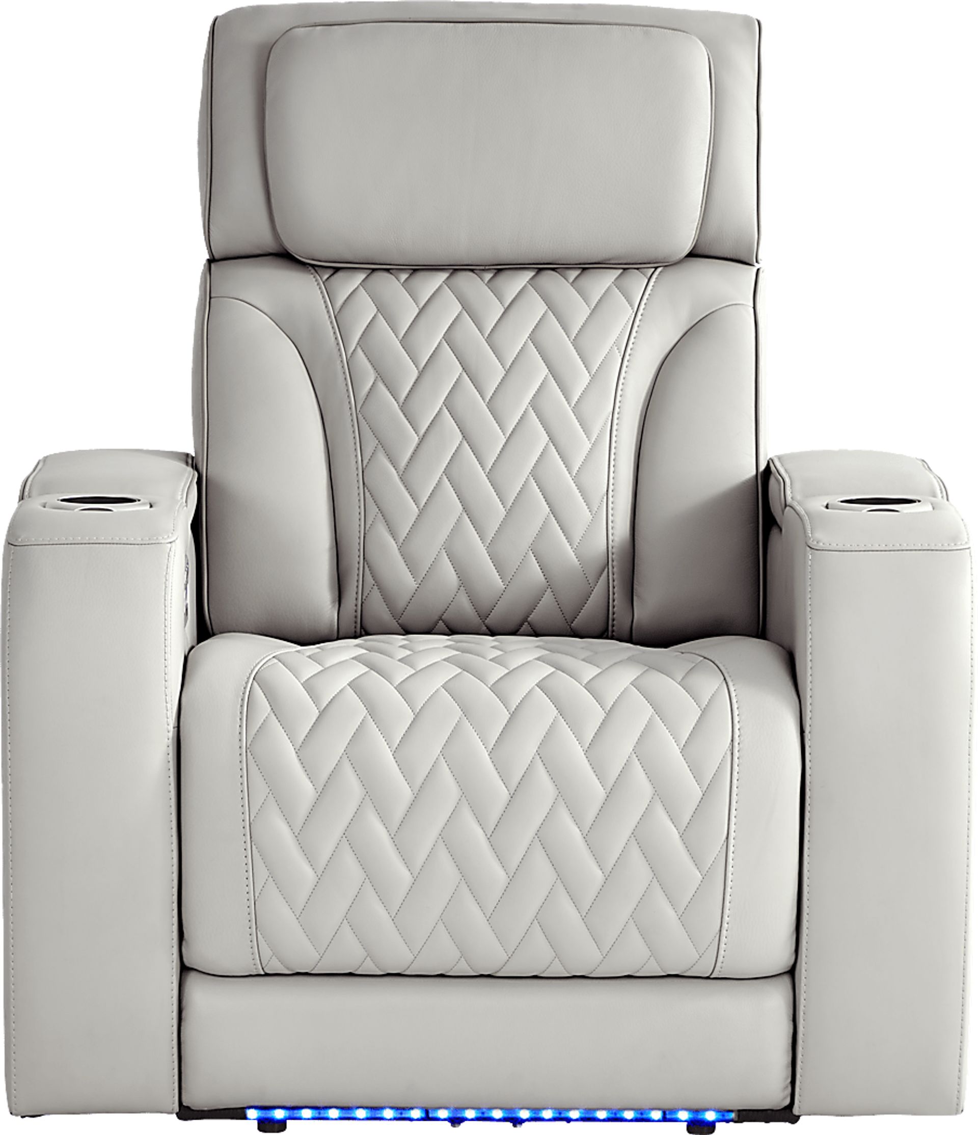 Port Royal Gray Leather Triple Power Recliner - Image 2