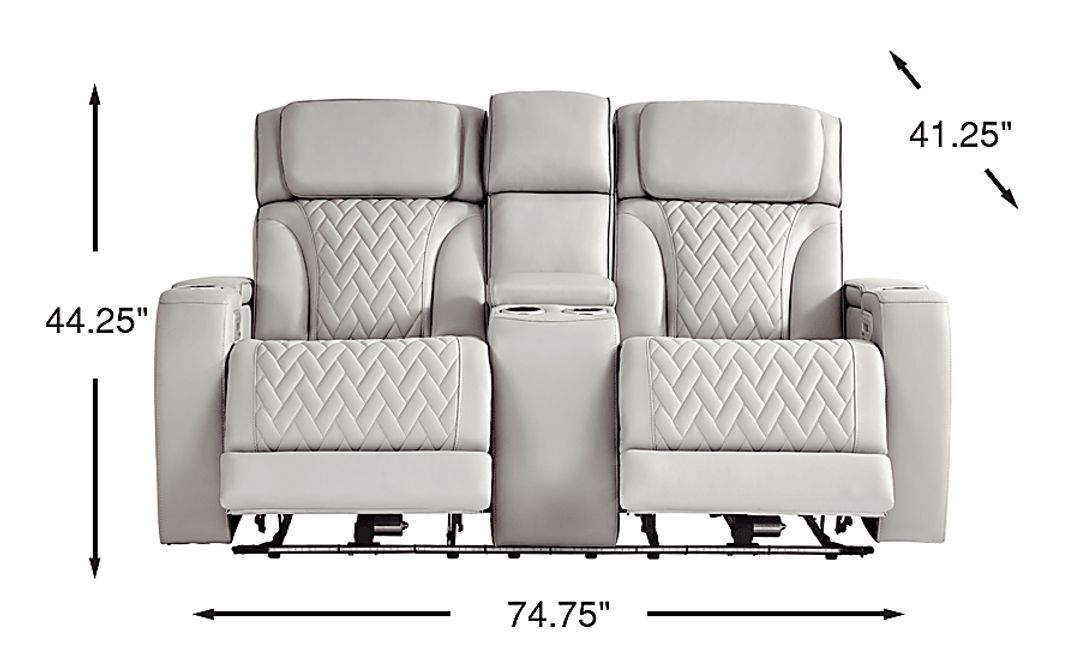 Port Royal Leather Triple Power Reclining Loveseat