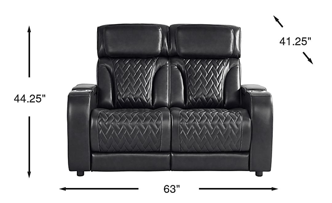 Port Royal Leather Stationary Loveseat