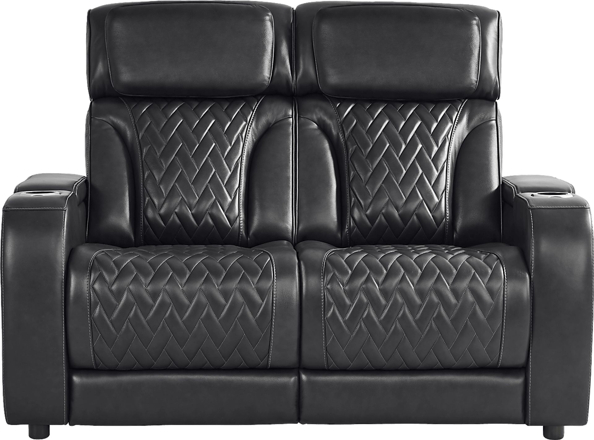 Port Royal Midnight Leather 5 Pc Living Room with Triple Power Reclining Sofa - Image 10