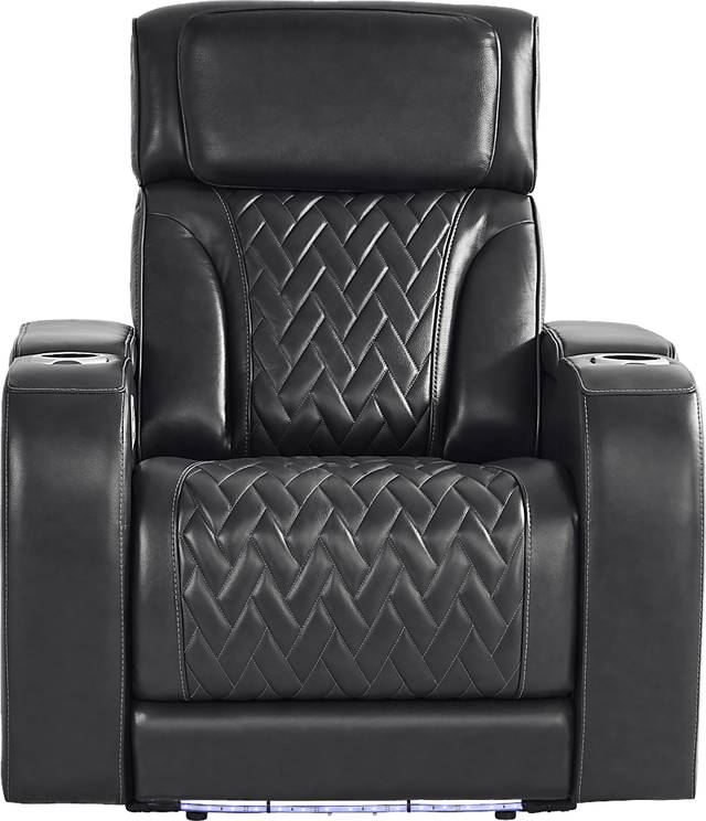 Port Royal Midnight Leather Triple Power Recliner - Thumbnail - Image 2