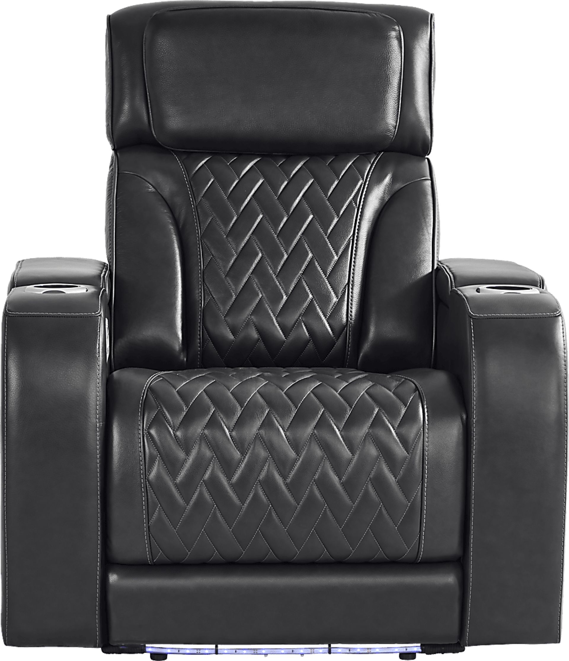 Port Royal Midnight Leather Triple Power Recliner - Image 2