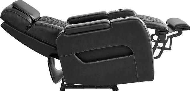 Port Royal Midnight Leather Triple Power Recliner - Thumbnail - Image 4