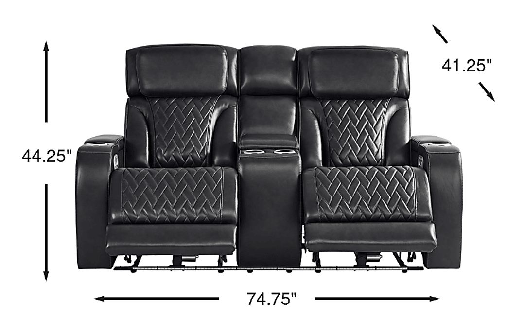 Port Royal Leather Triple Power Reclining Loveseat