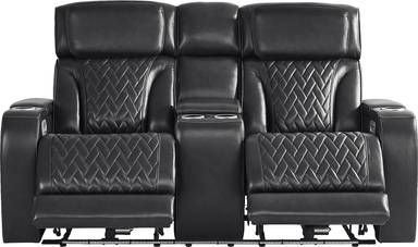 triple power reclining console loveseat