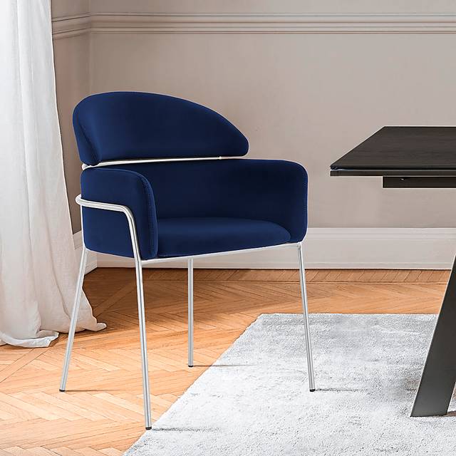 Portalane Dark Blue Dining Chair, Set of 2 - Thumbnail - Image 5