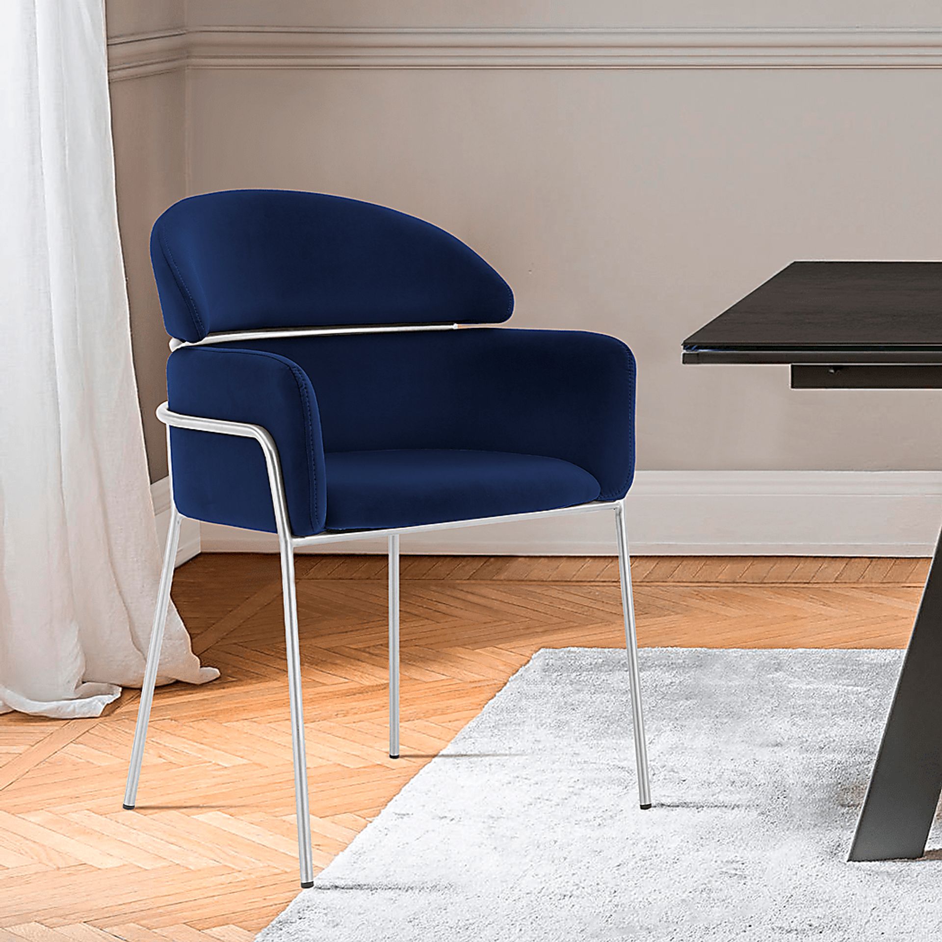 Portalane Dark Blue Dining Chair, Set of 2 - Image 5