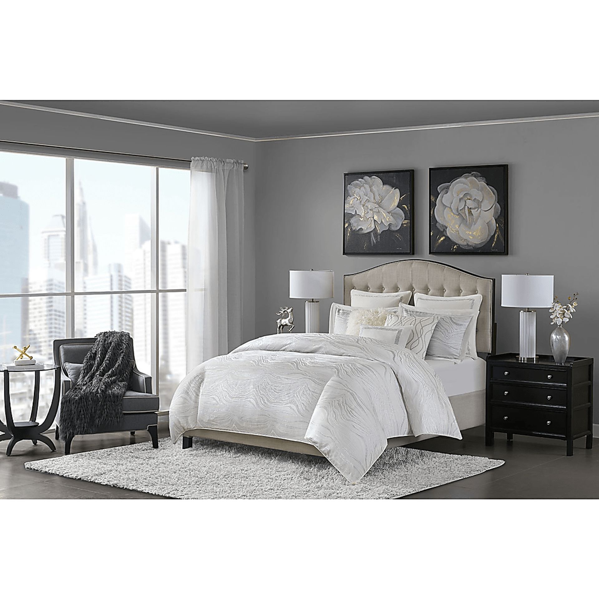 Porteous White 8 Pc Queen Comforter Set - Image 11