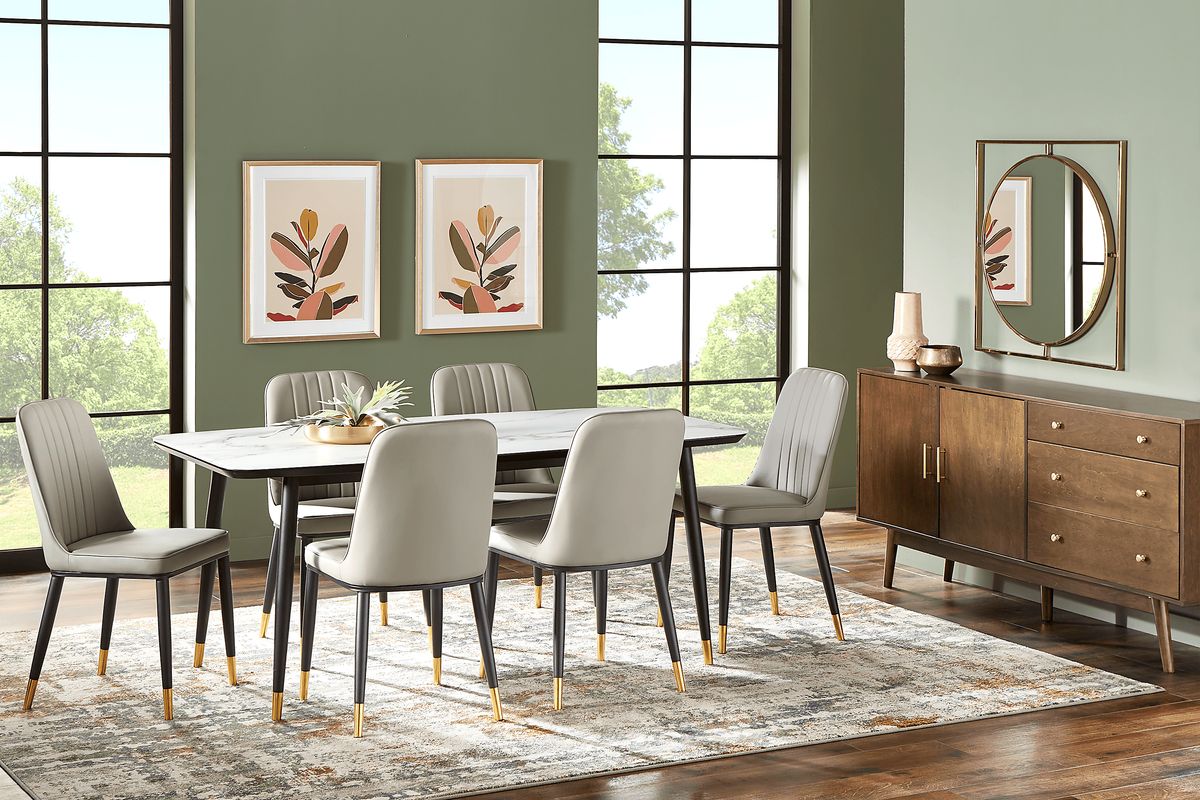 Keston white 5 online pc rectangle dining room