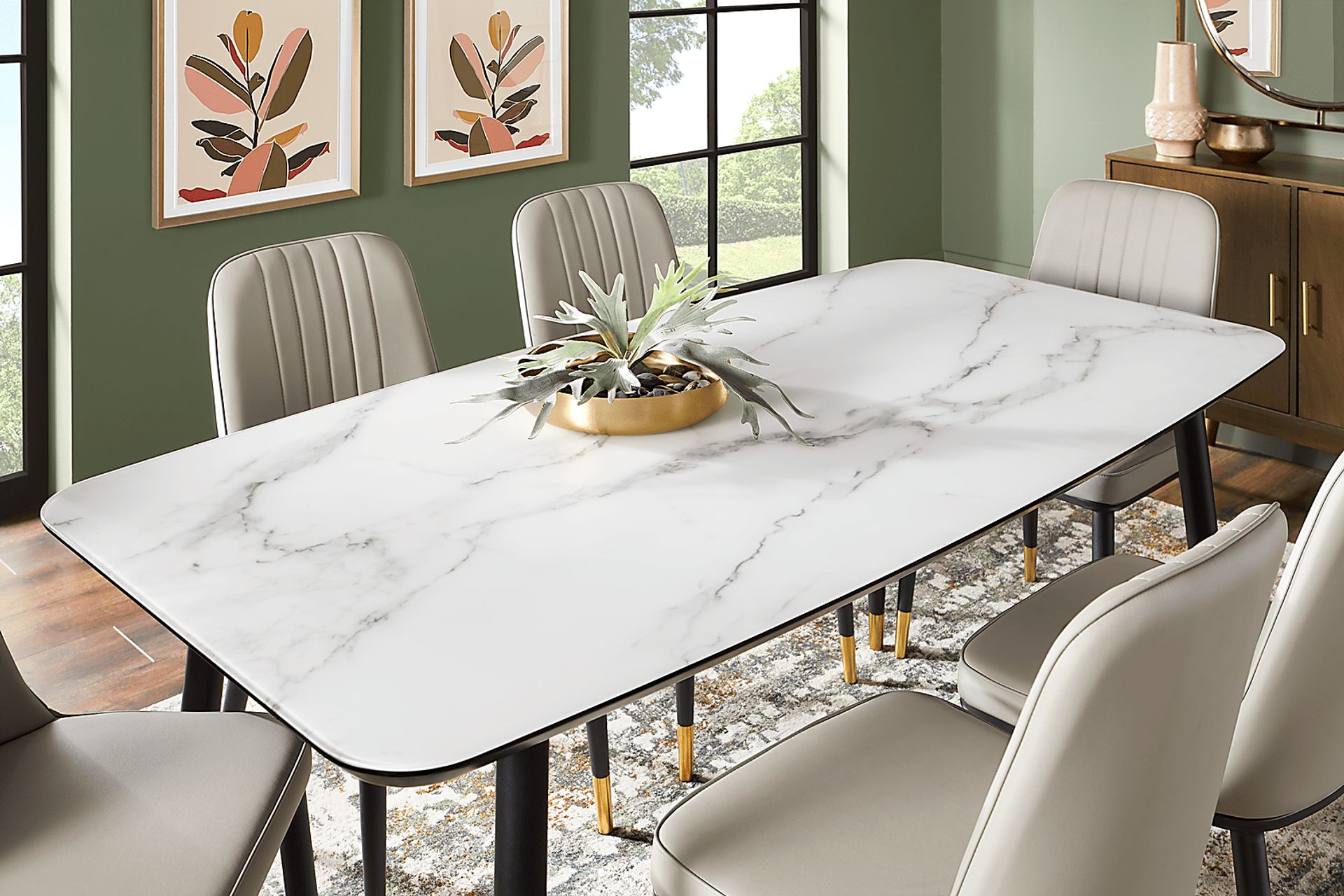 Portland Square White Rectangle Dining Table - Image 3