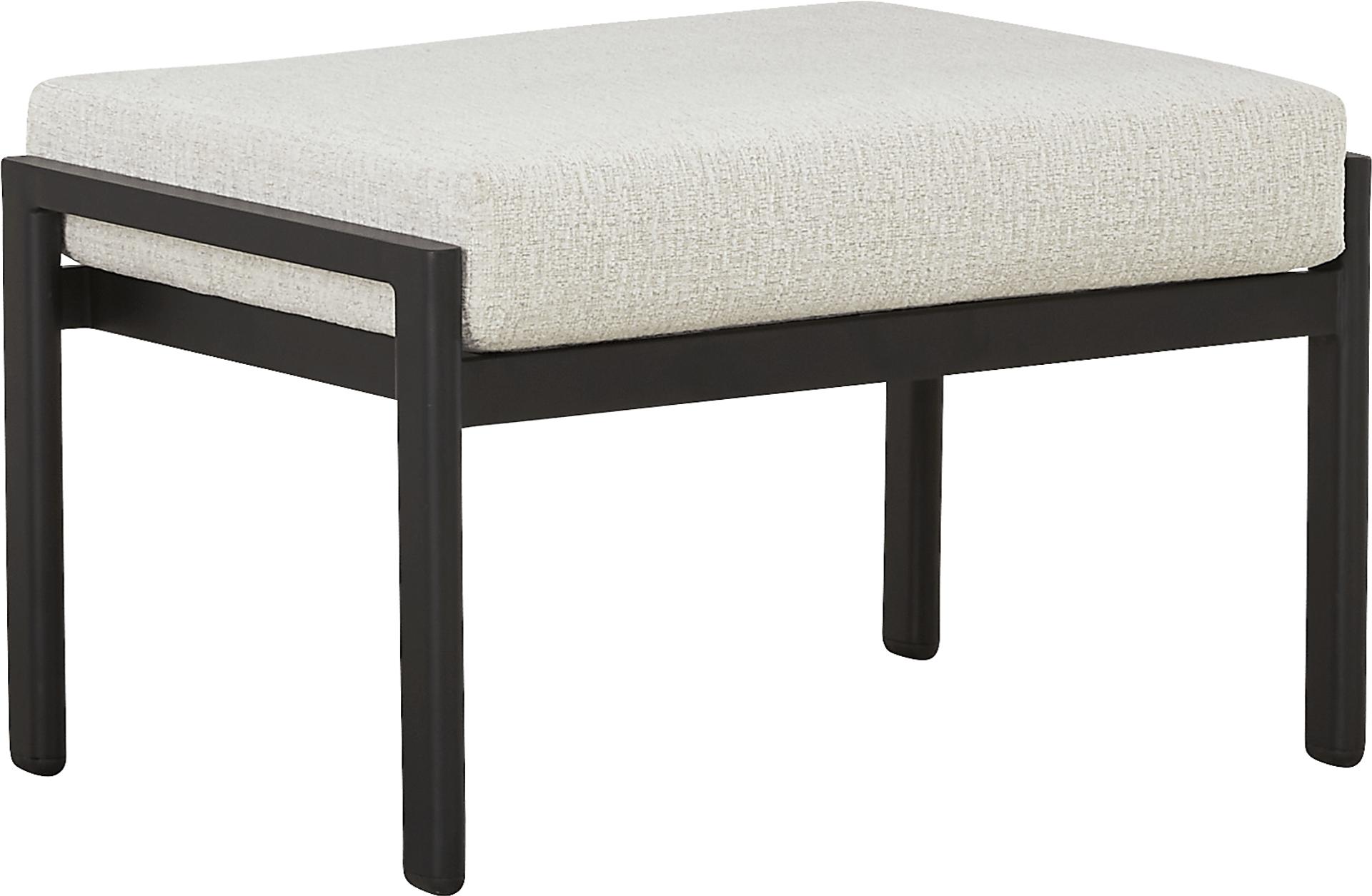 Porto Black Ottoman with Beige Cushion
