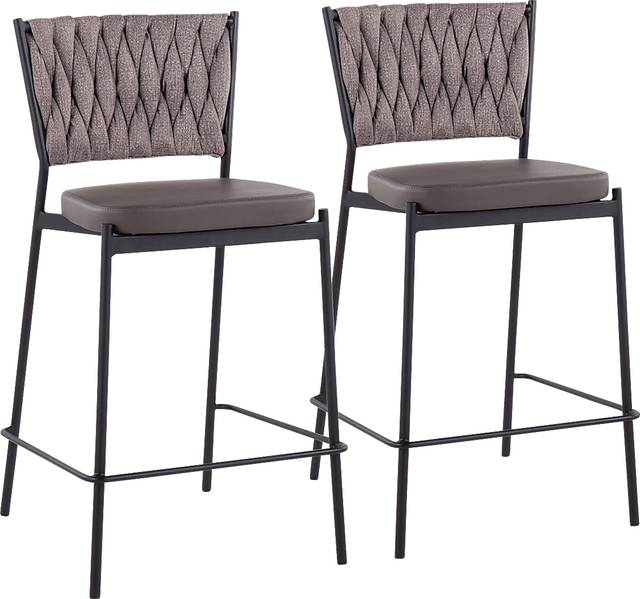 Portola Gem Brown Counter Height Stool, Set of 2 - Thumbnail - Image 1