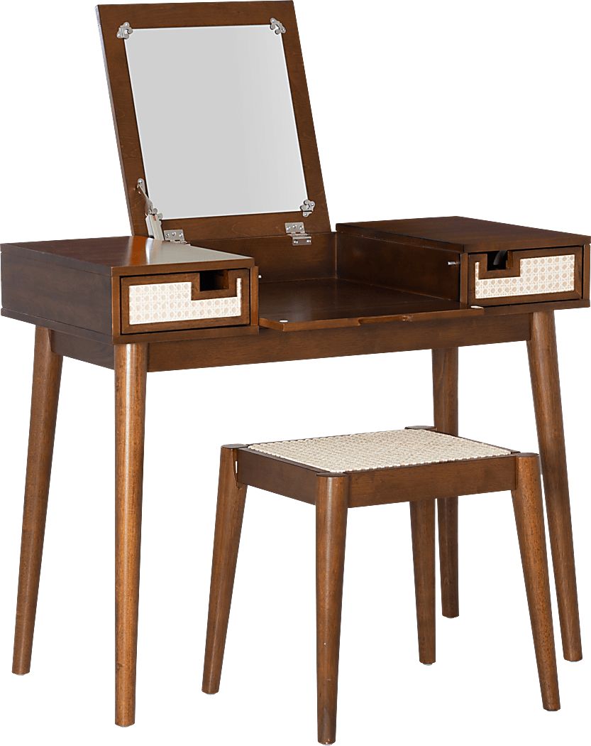 Portsher Walnut Vanity Set