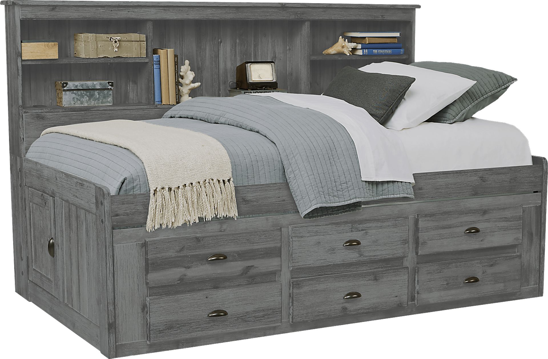 Portside Gray 3 Pc Twin Daybed with Storage - Image 1