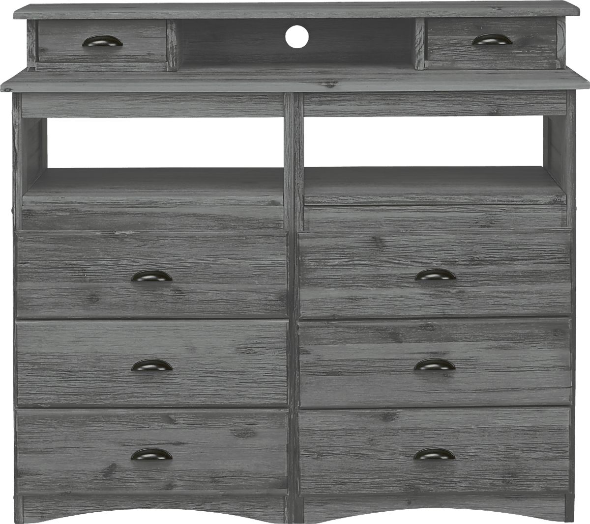 Portside 2 Pc Gray Dresser & Hutch | Rooms to Go