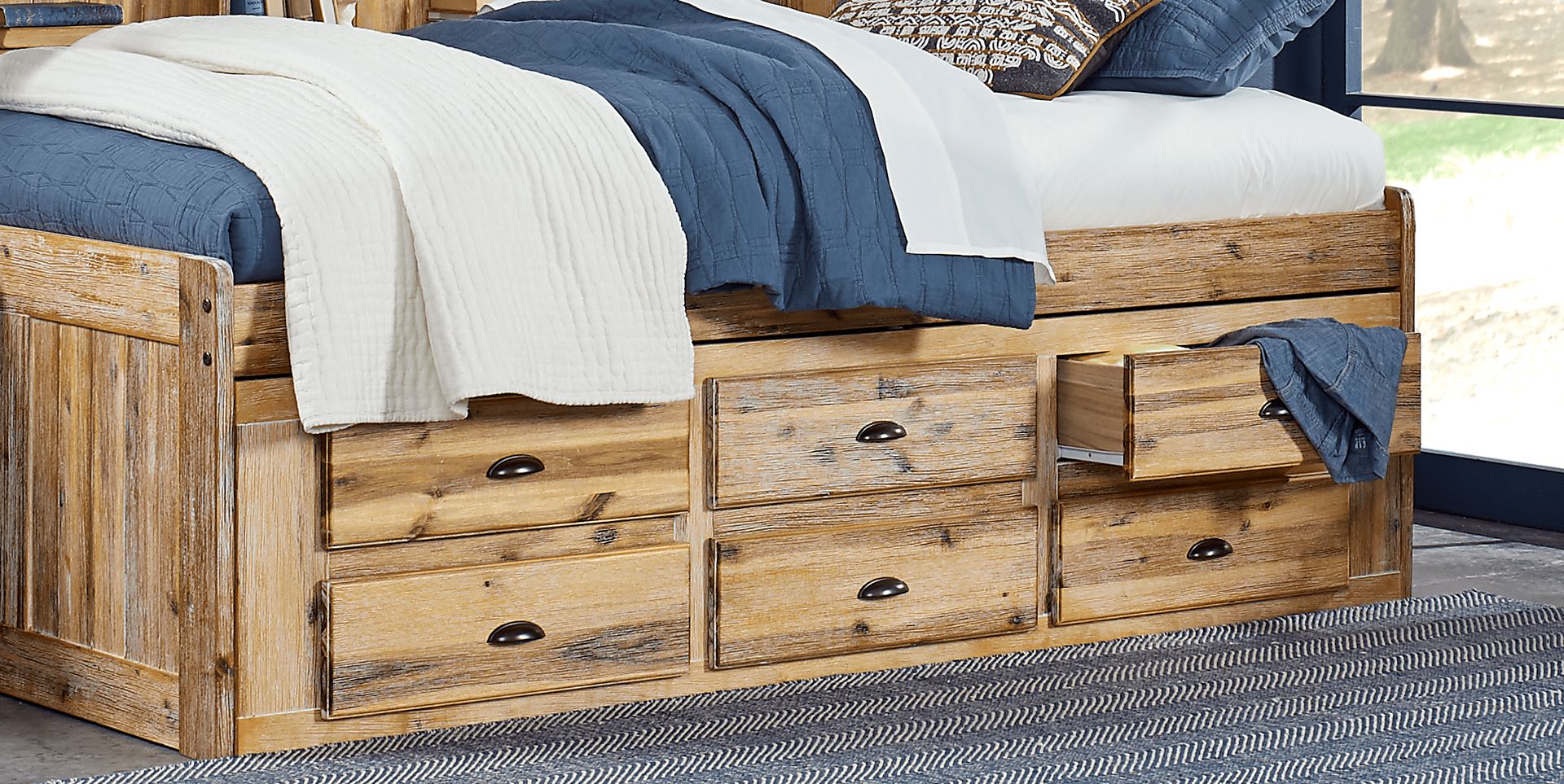 Portside Sand 3 Pc Full Daybed Bed with Storage - Image 2