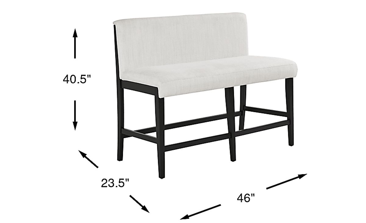 Portsmouth Black Black,Colors White Counter Height Bench | Rooms to Go