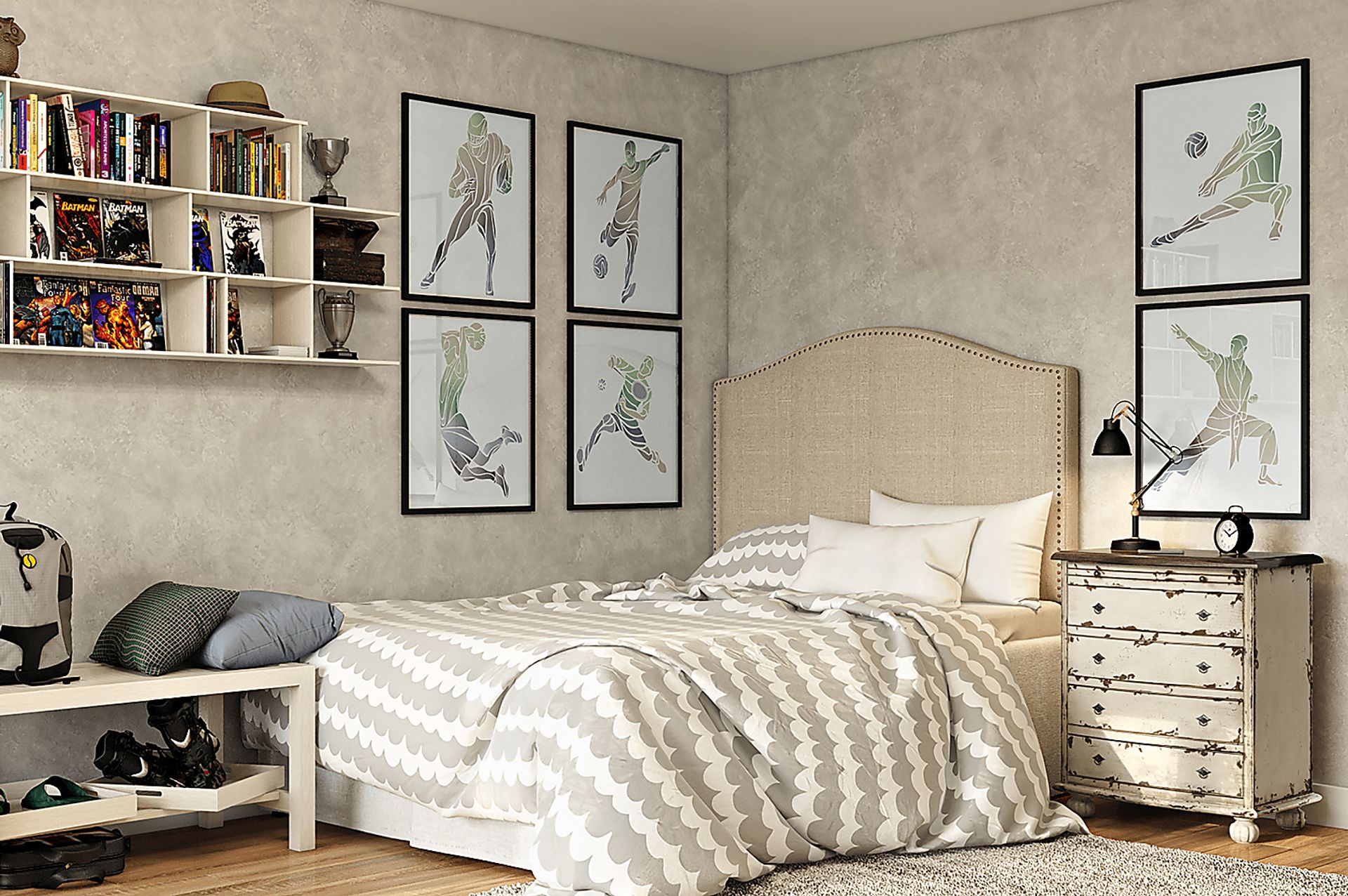 Posey Beige King/California King Headboard - Image 8