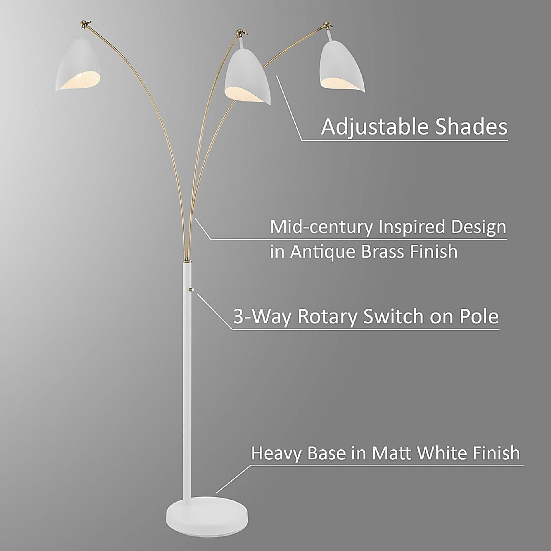 Possee Place White Floor Lamp - Image 6