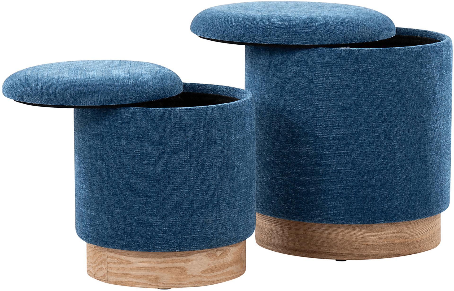 Poulnot Blue Ottoman, Set of 2 - Image 5
