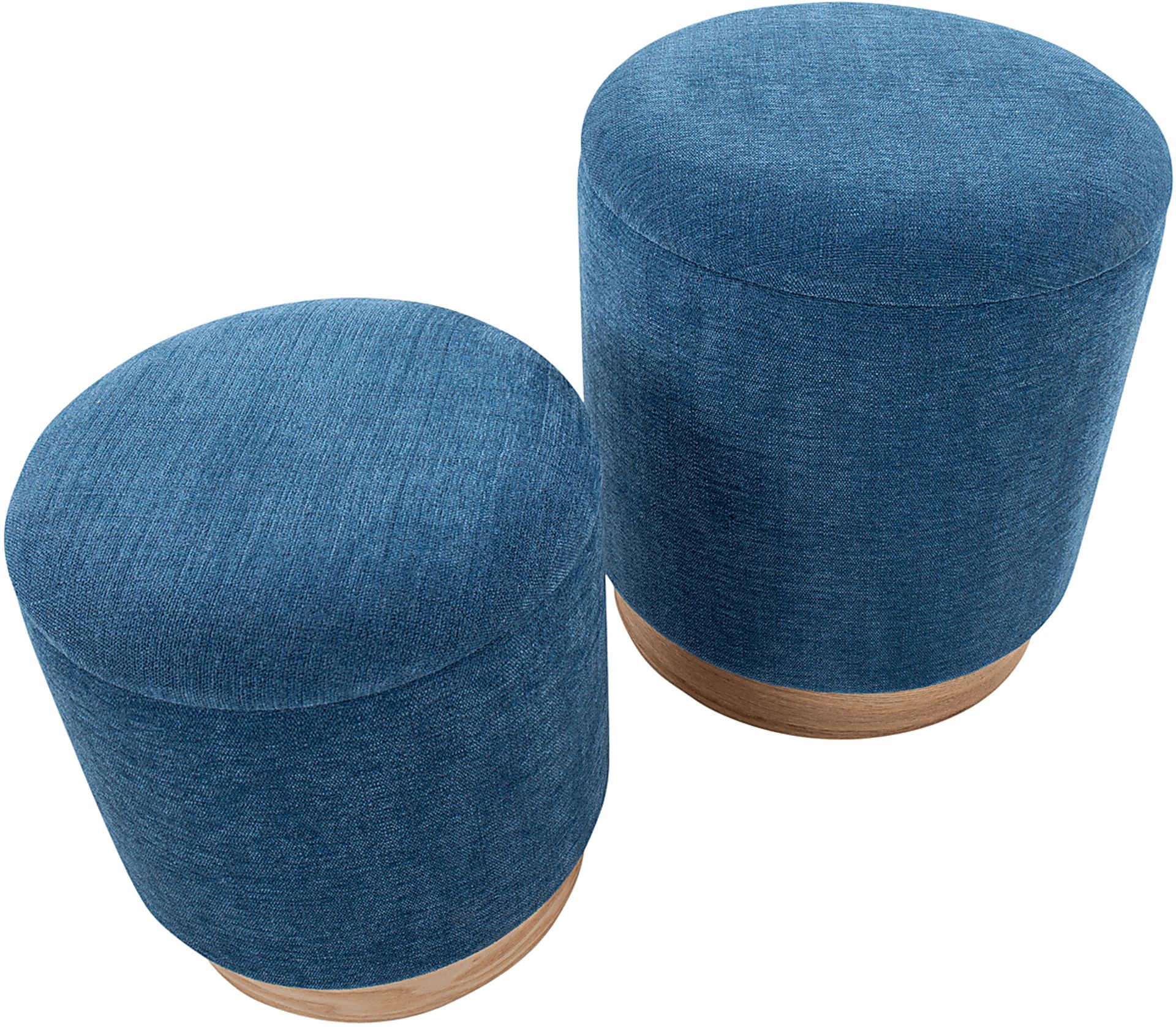 Poulnot Blue Ottoman, Set of 2 - Image 6