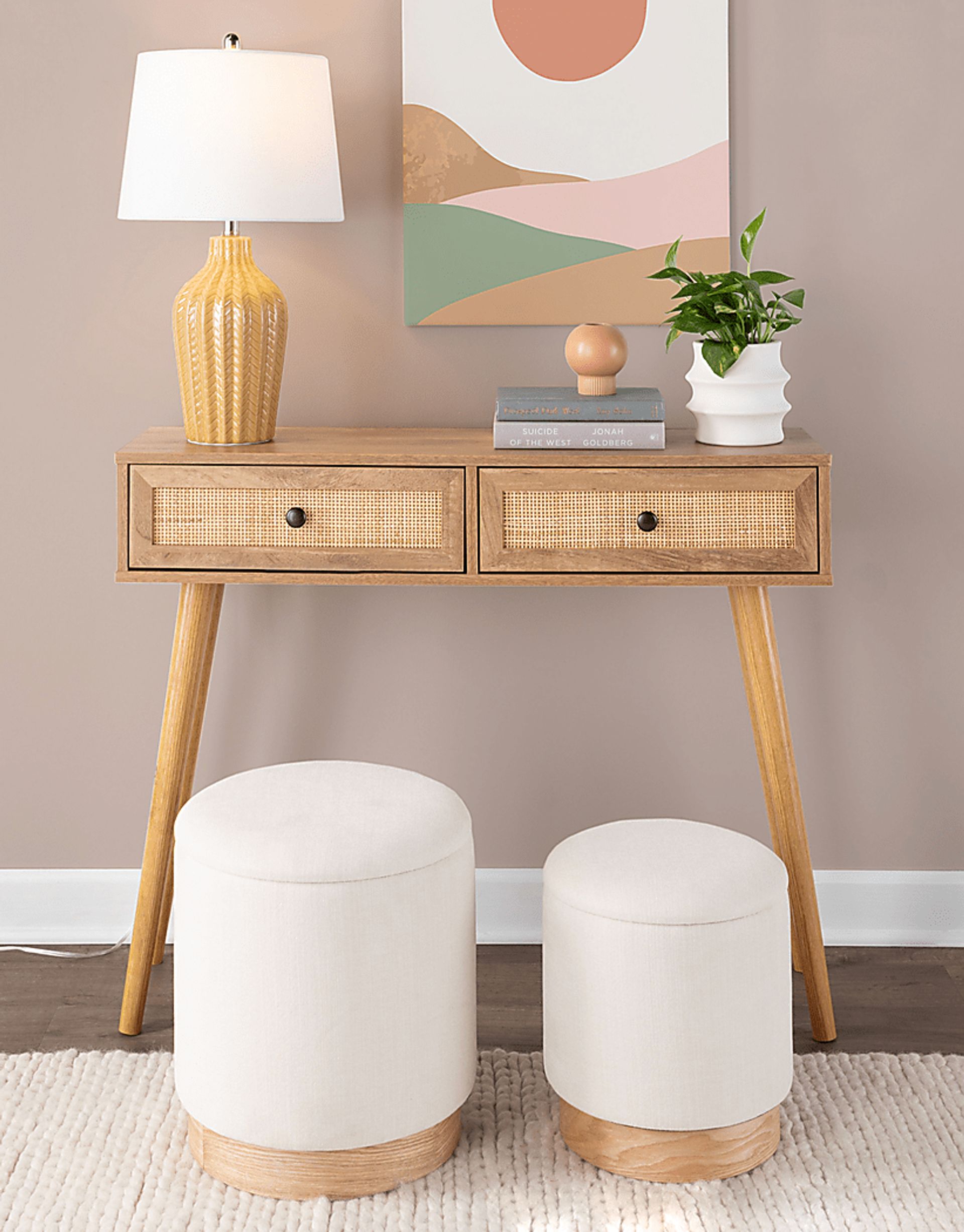 Poulnot Cream Ottoman, Set of 2 - Image 3