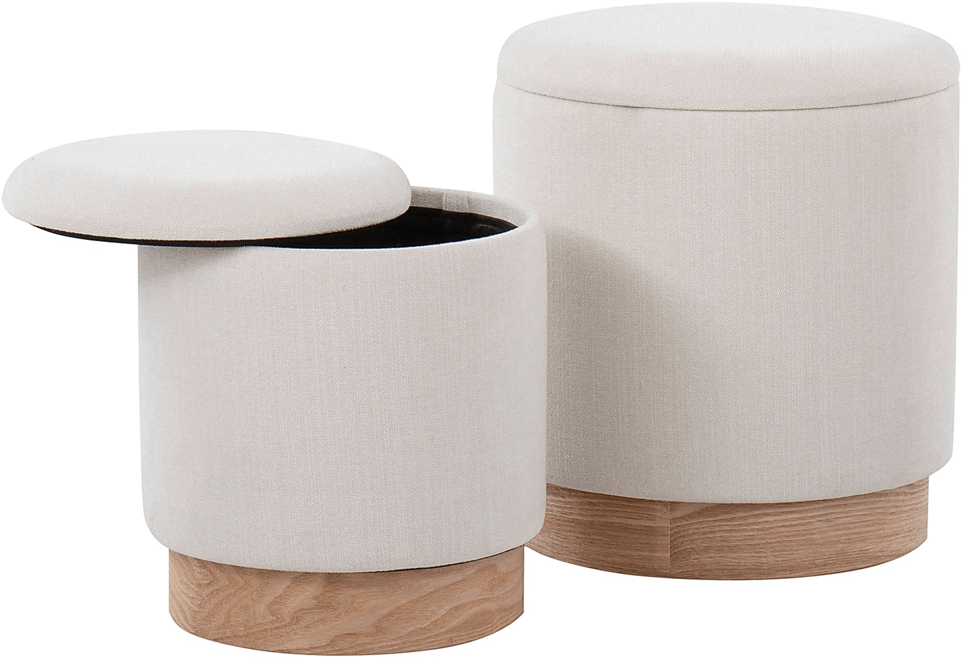 Poulnot Cream Ottoman, Set of 2 - Image 4