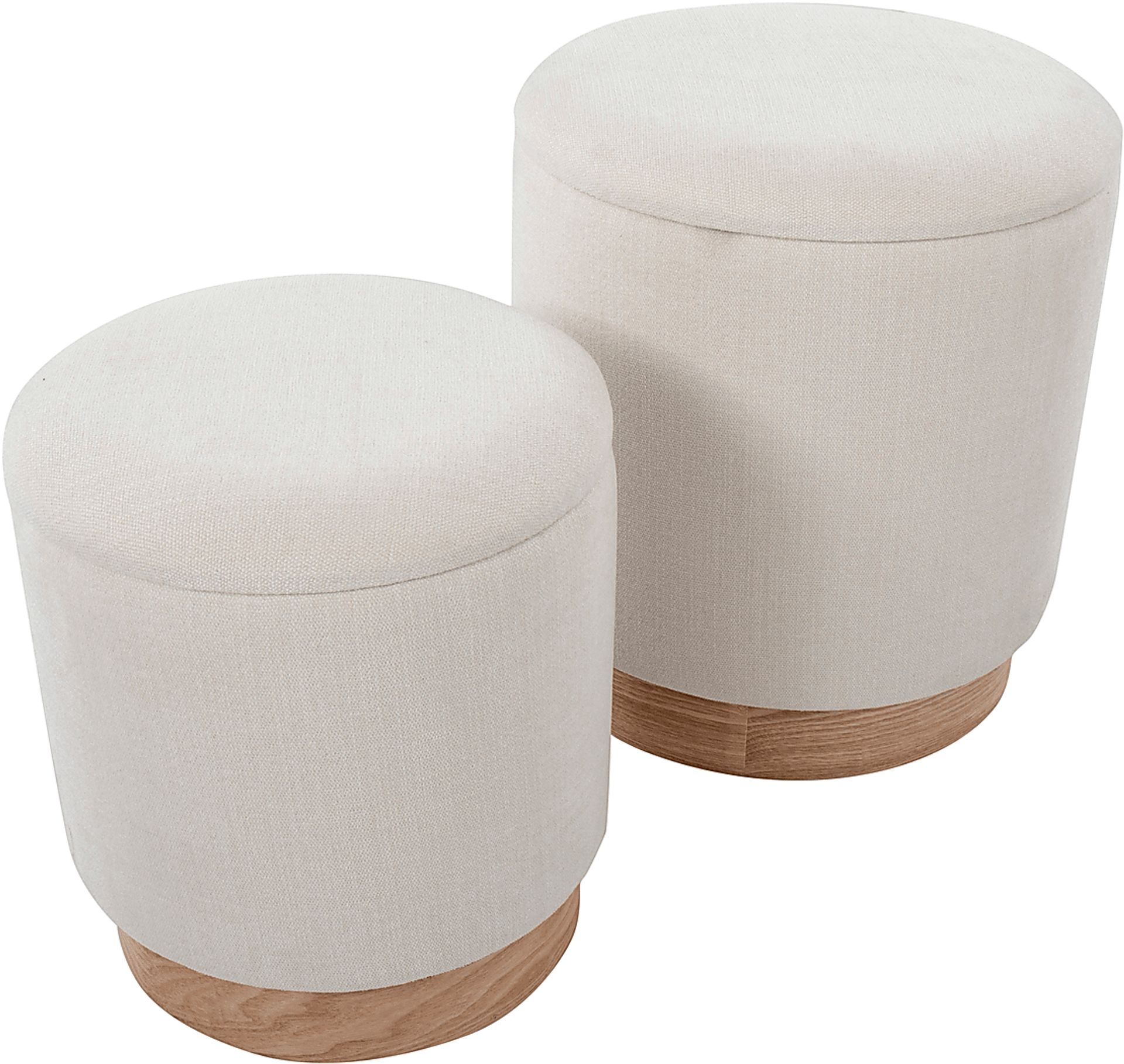 Poulnot Cream Ottoman, Set of 2 - Image 7