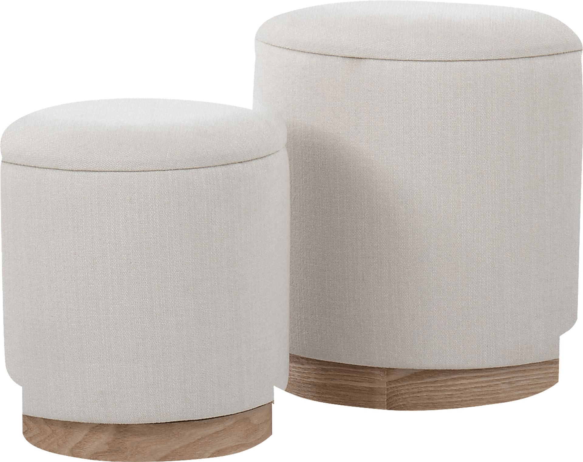 Poulnot Cream Ottoman, Set of 2 - Image 1