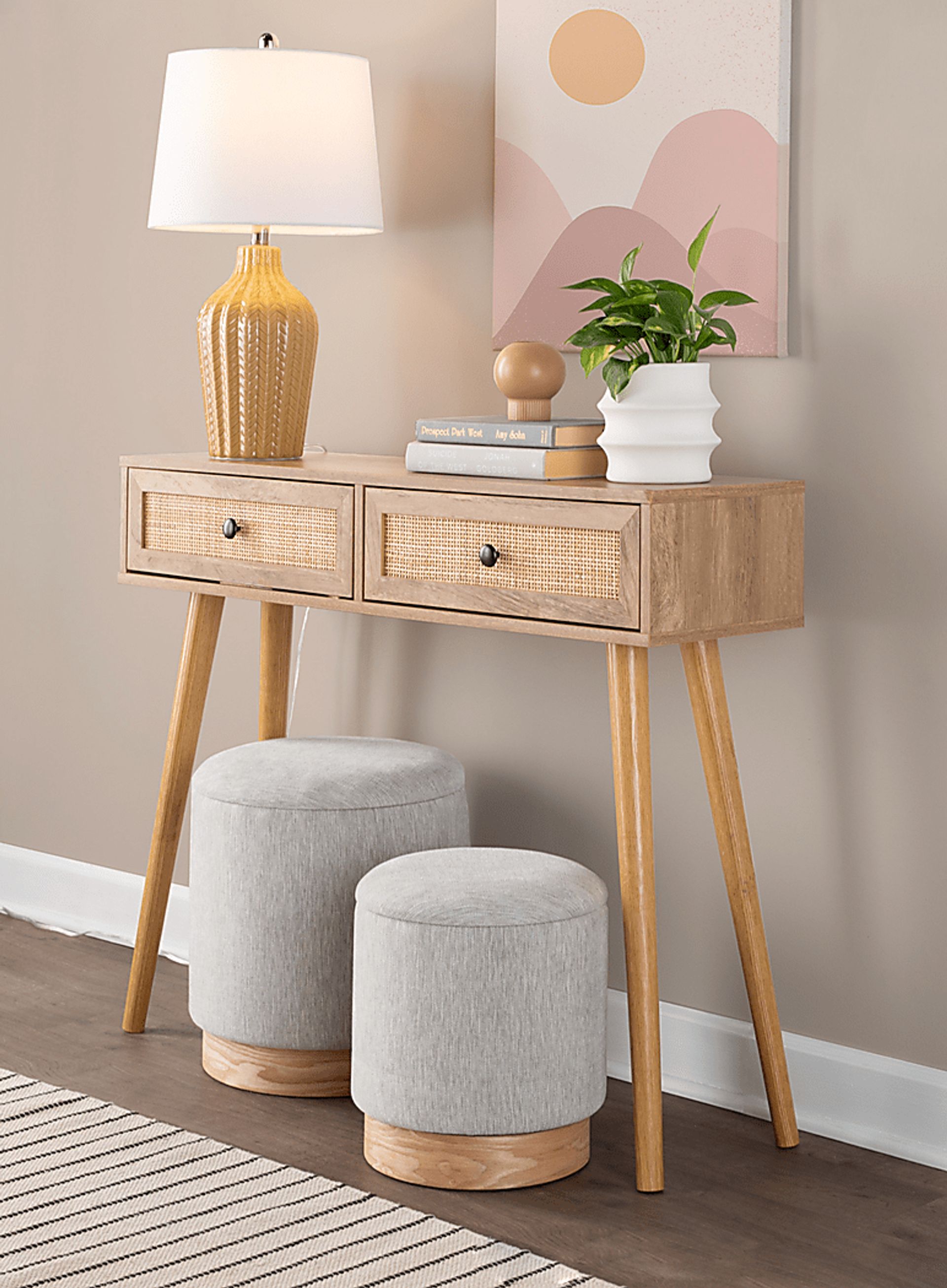 Poulnot Gray Ottoman, Set of 2 - Image 2