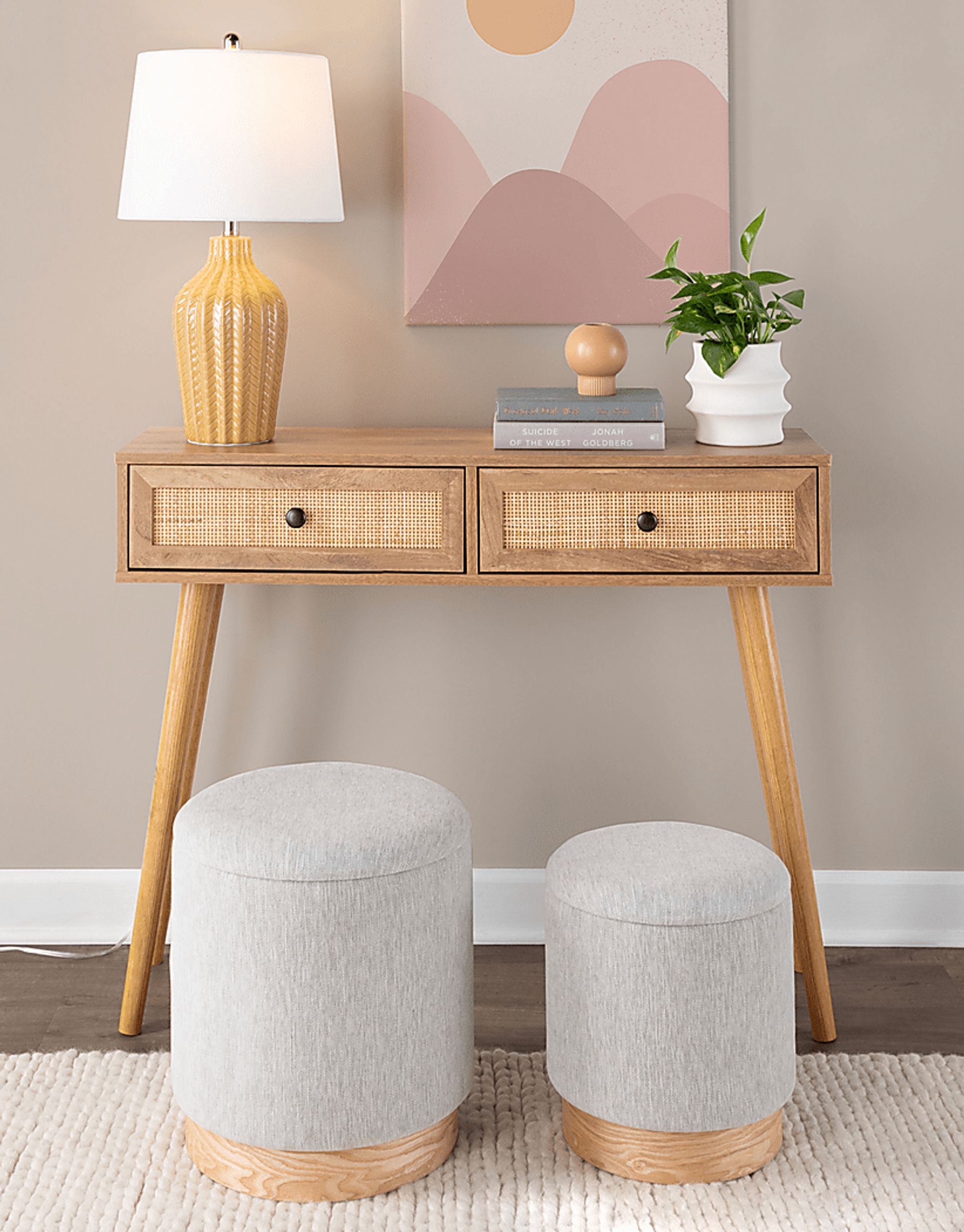 Poulnot Gray Ottoman, Set of 2 - Image 3