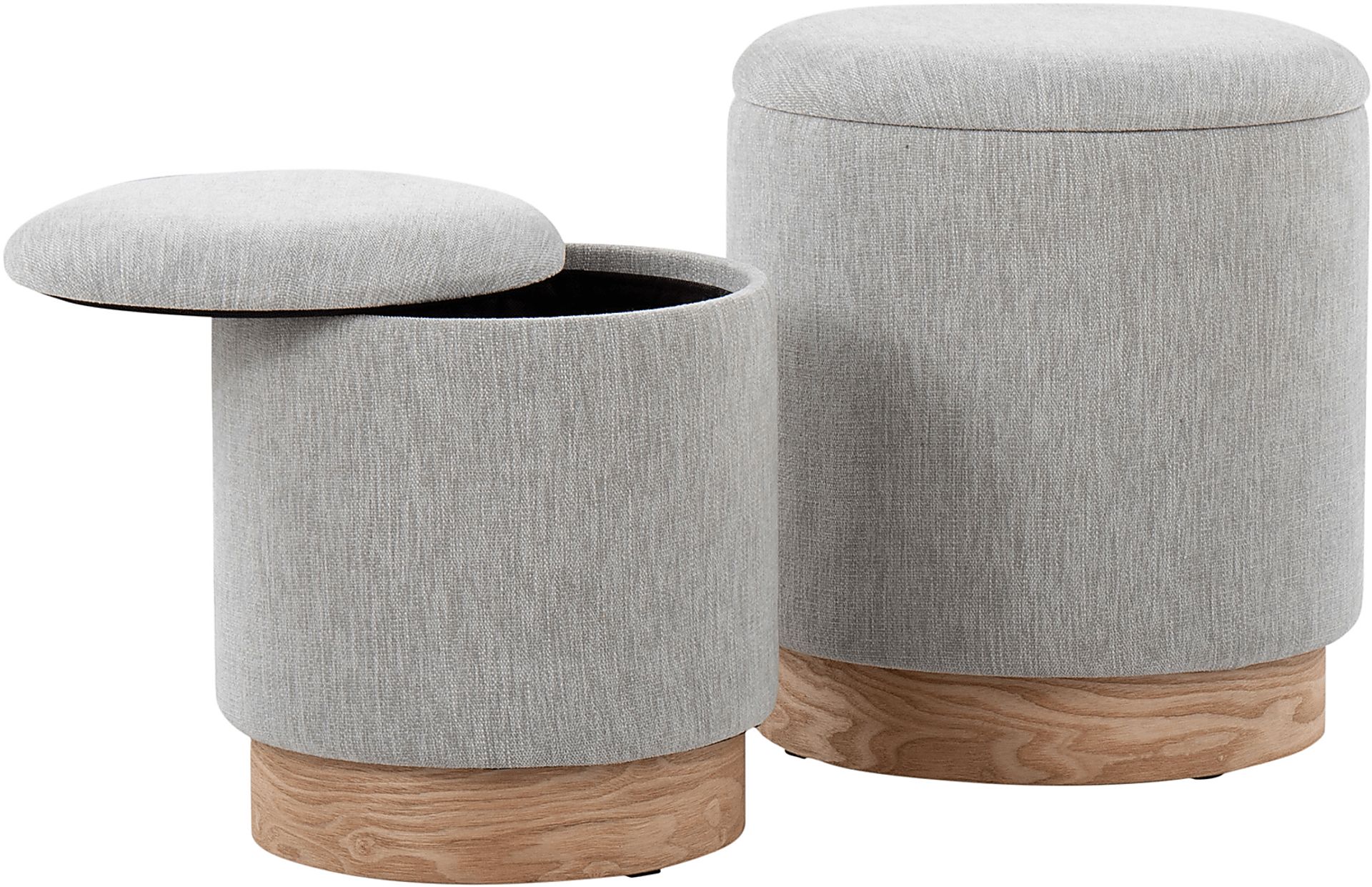Poulnot Gray Ottoman, Set of 2 - Image 4