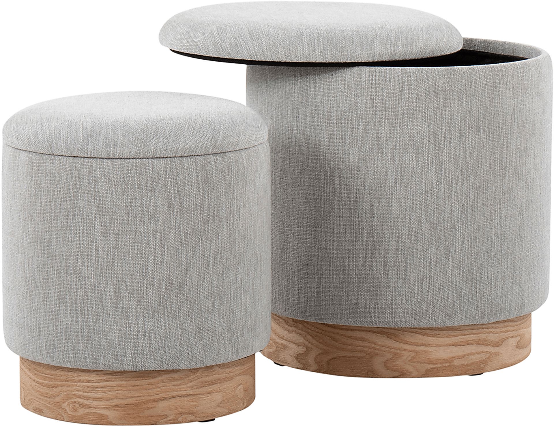 Poulnot Gray Ottoman, Set of 2 - Image 5