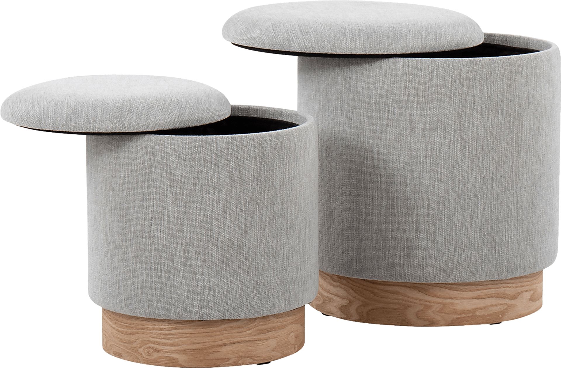 Poulnot Gray Ottoman, Set of 2 - Image 1