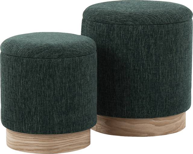 Poulnot Green Ottoman, Set of 2 - Thumbnail - Image 1
