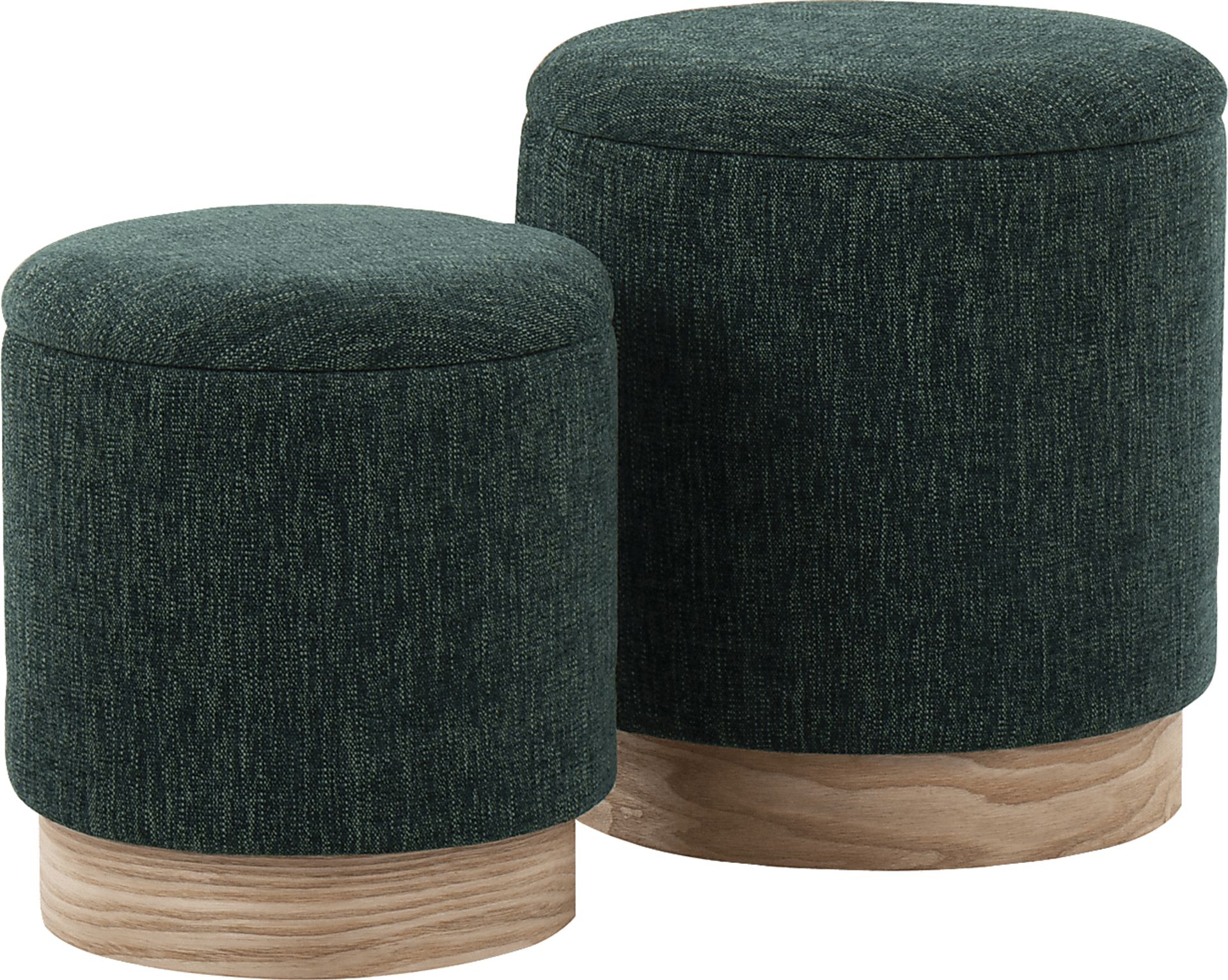 Poulnot Green Ottoman, Set of 2 - Image 1