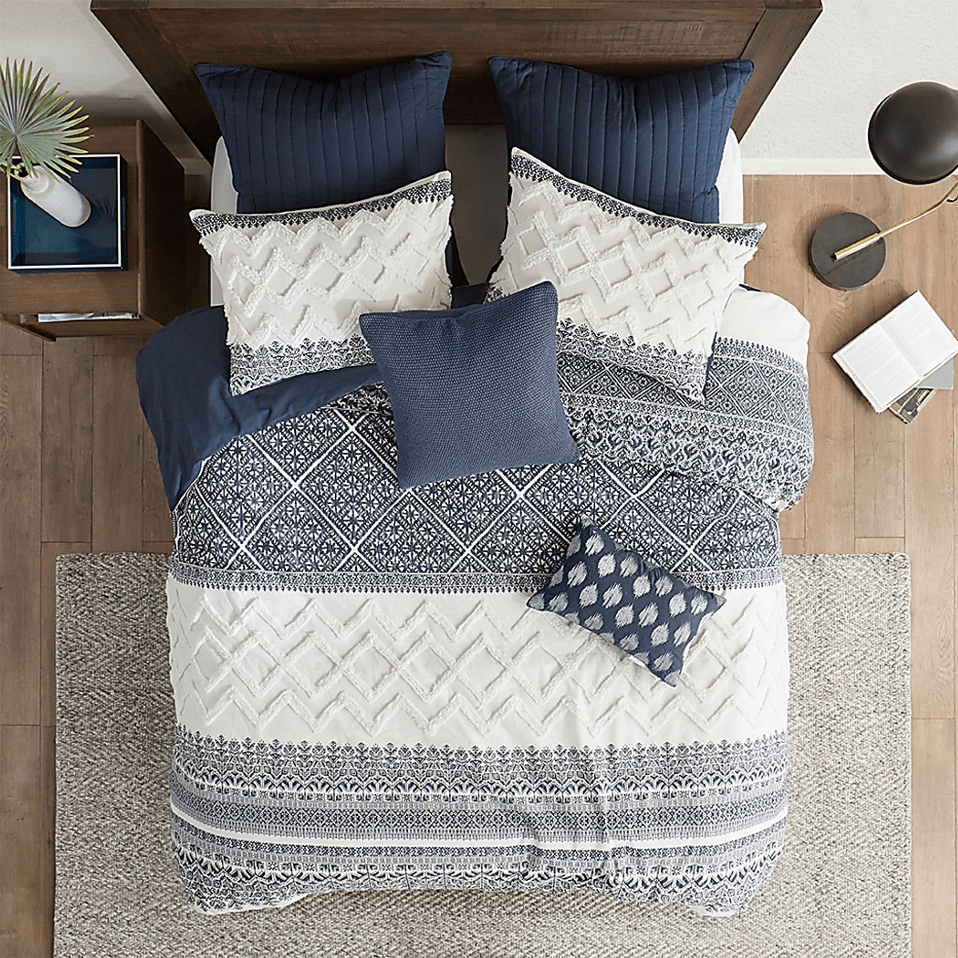 Poweshick Navy 3 Pc King/California King Duvet Set - Image 5