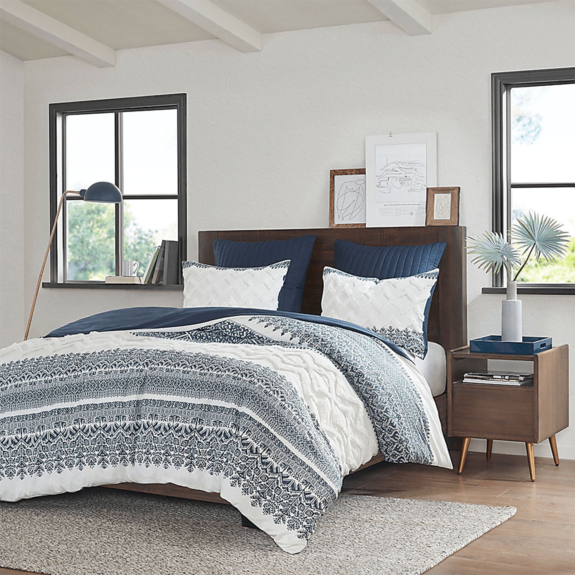 Poweshick Navy 3 Pc King/California King Duvet Set - Image 7