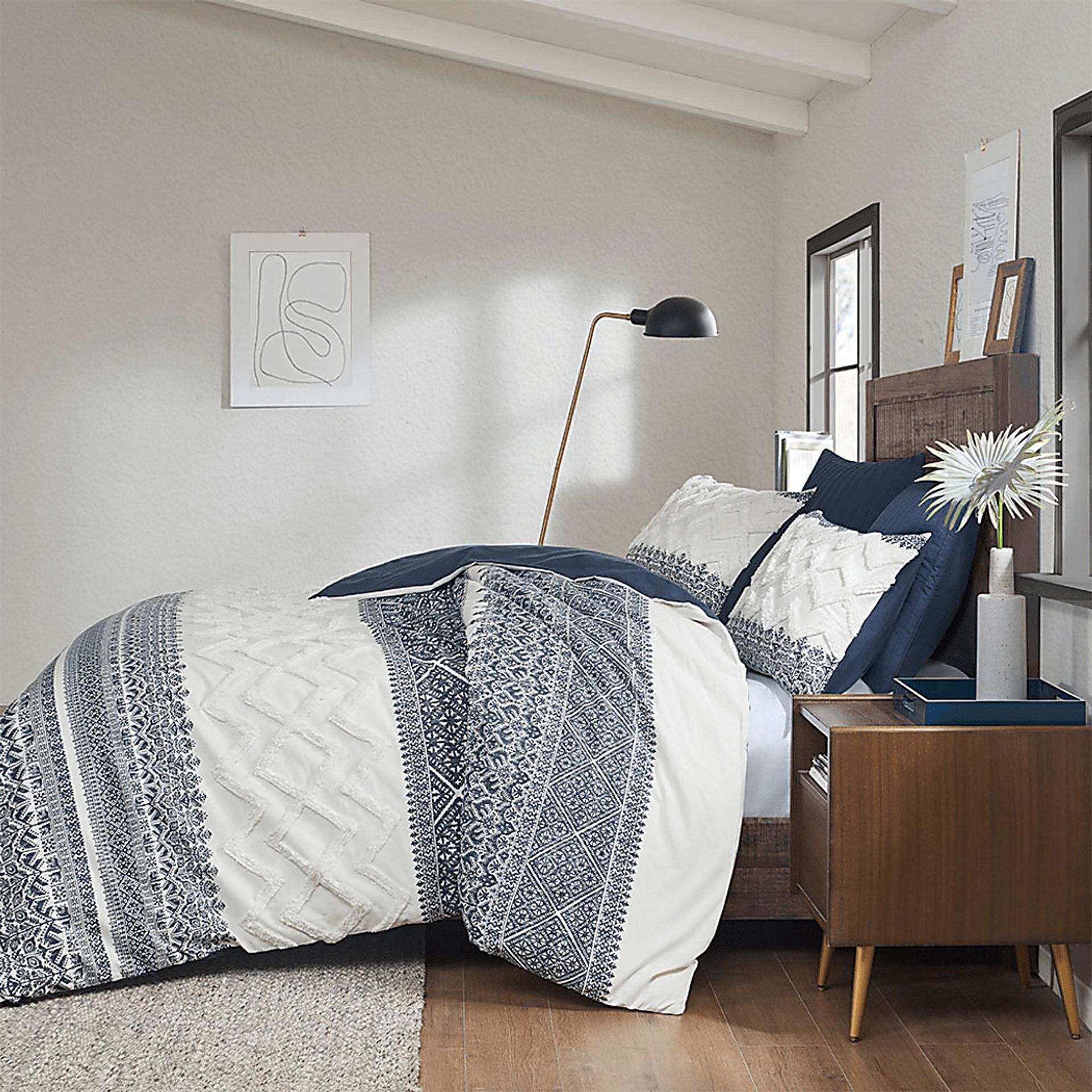 Poweshick Navy 3 Pc King/California King Duvet Set - Image 8