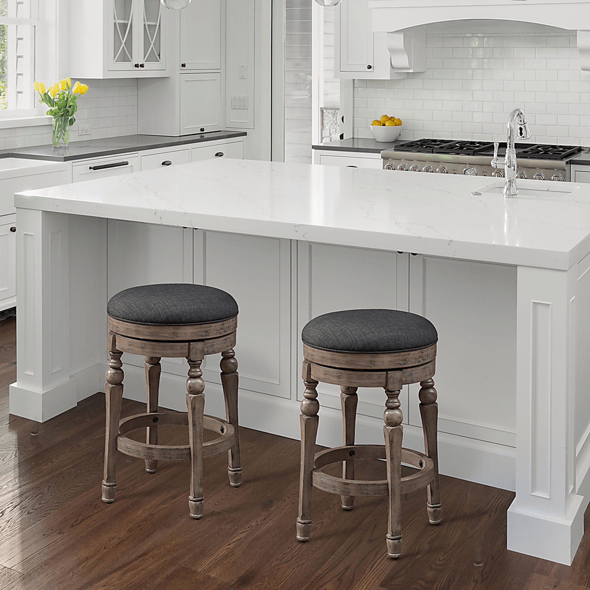 Powhattan Beige Swivel Counter Stool - Image 5