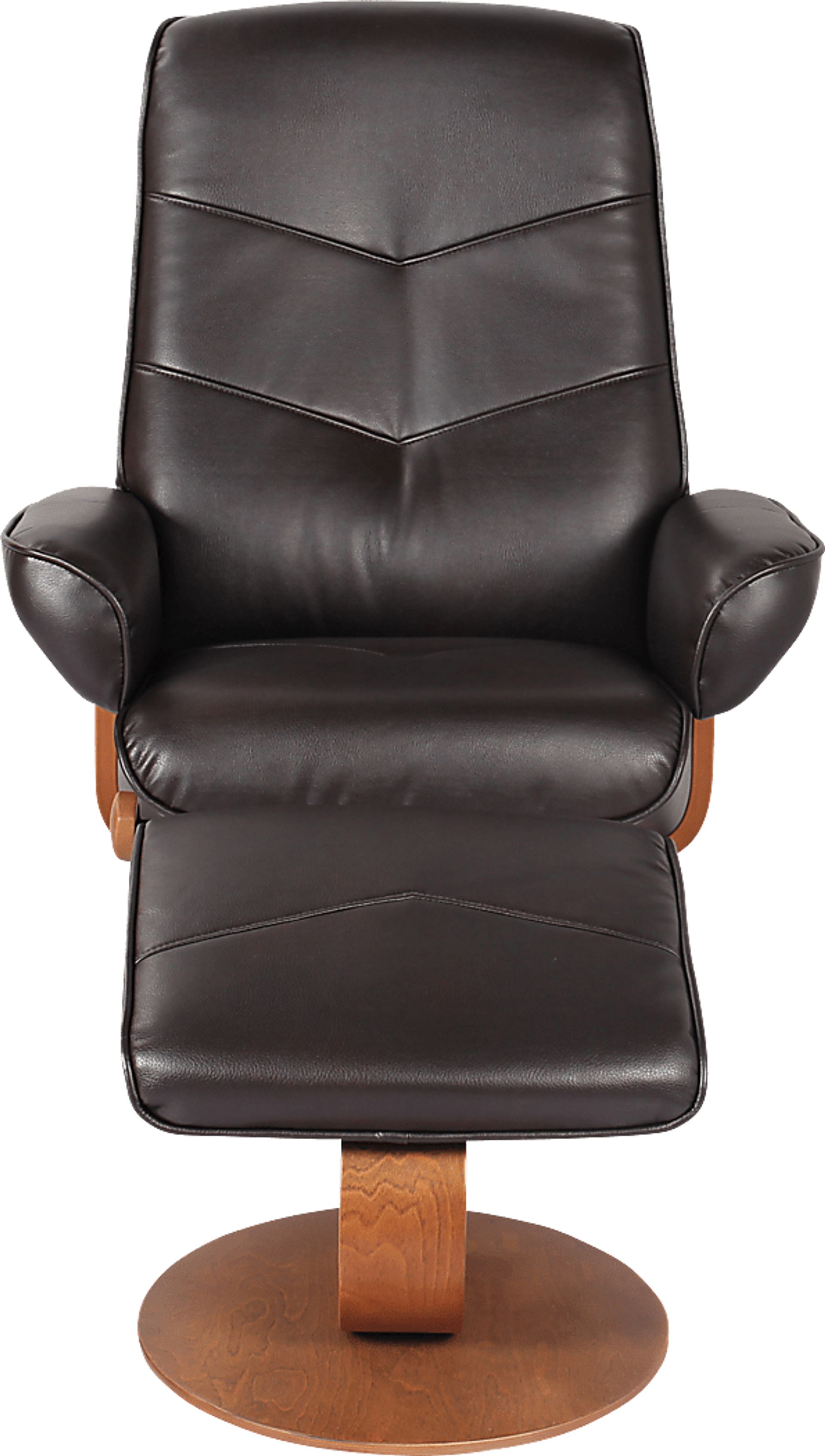 Powis Brown Recliner & Ottoman - Image 2