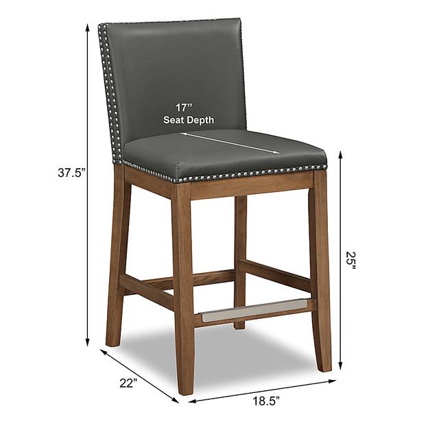 Praro Charcoal Counter Stool - Thumbnail - Image 6