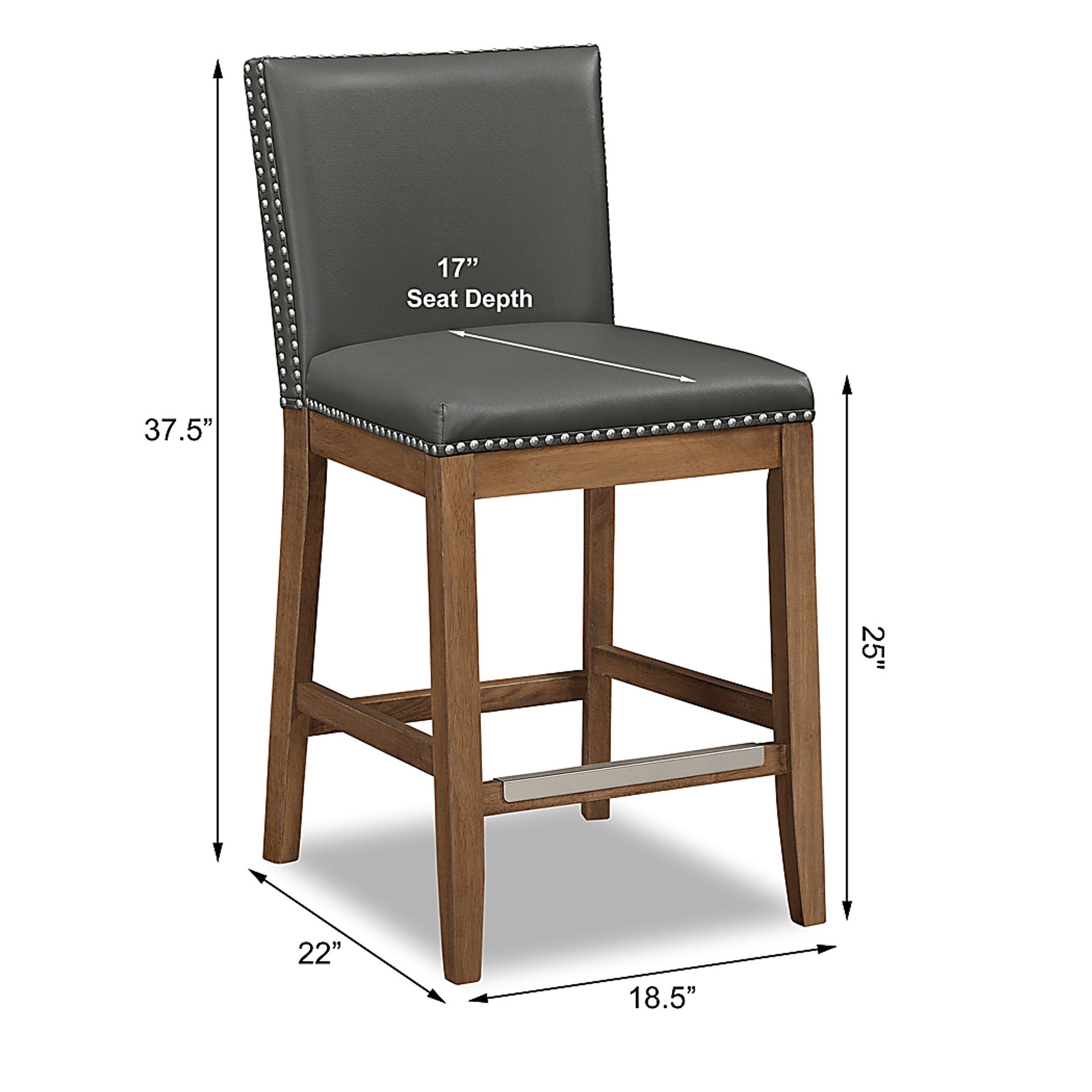 Praro Charcoal Counter Stool - Image 6