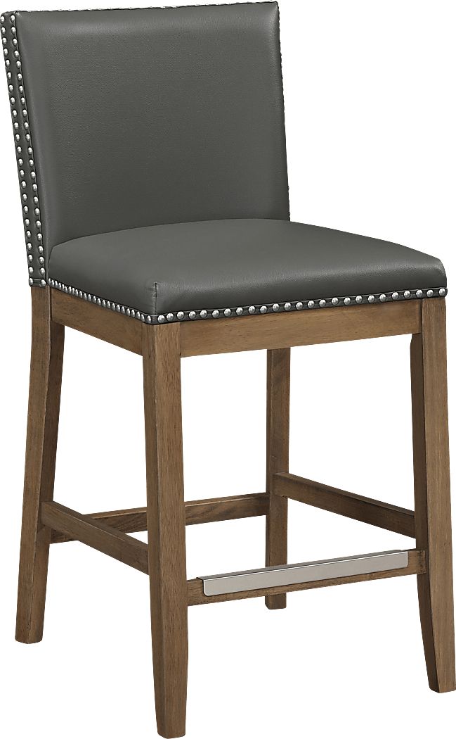 Praro Charcoal Counter Stool - Rooms To Go