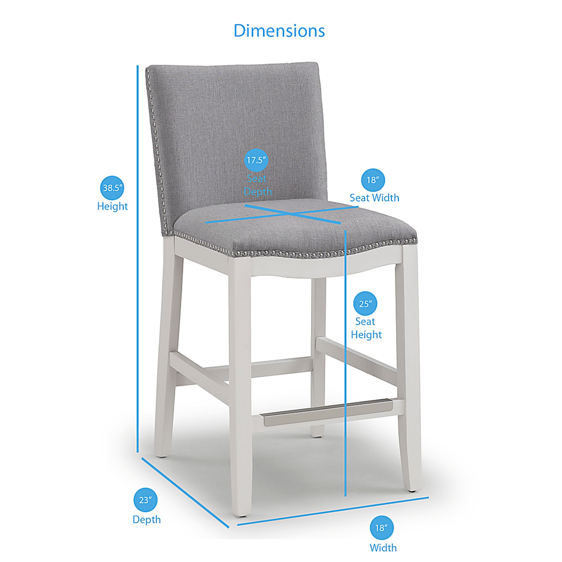 Kyna Light Gray Counter Stool - Image 6
