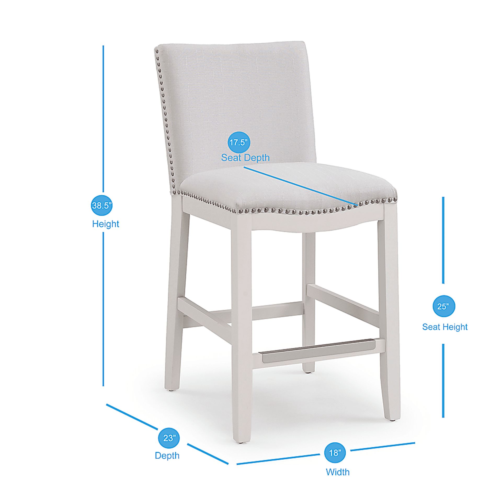Kyna White Counter Stool - Image 6