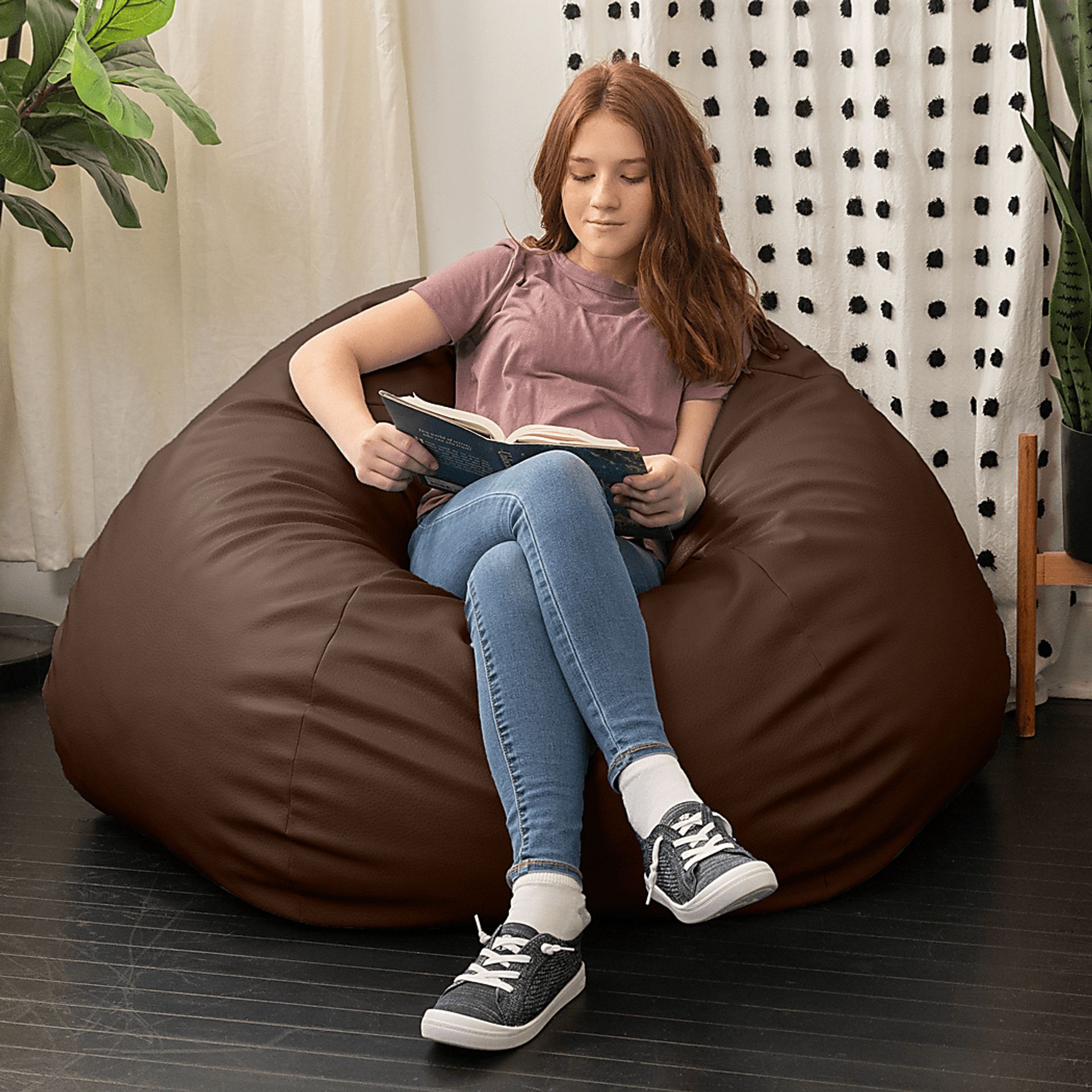 Prasia Brown Bean Bag - Image 5