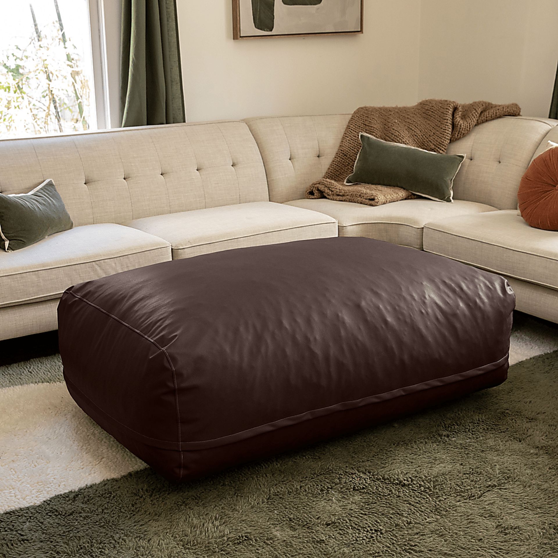 Prasia Brown Large Bean Bag - Image 2