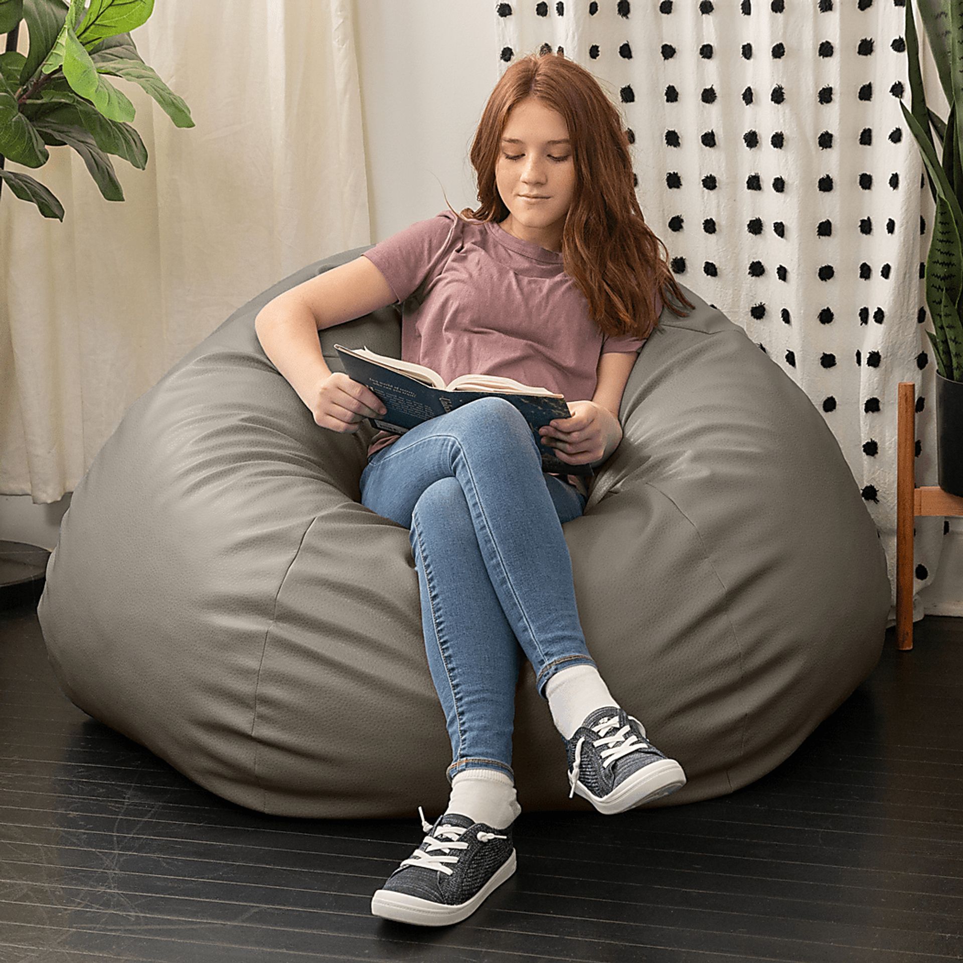 Prasia Gray Bean Bag - Image 5