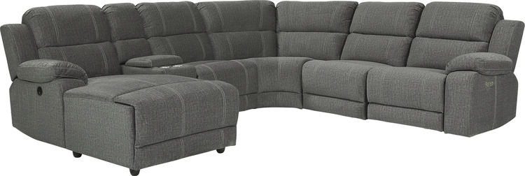 6 pc left arm chaise sectional